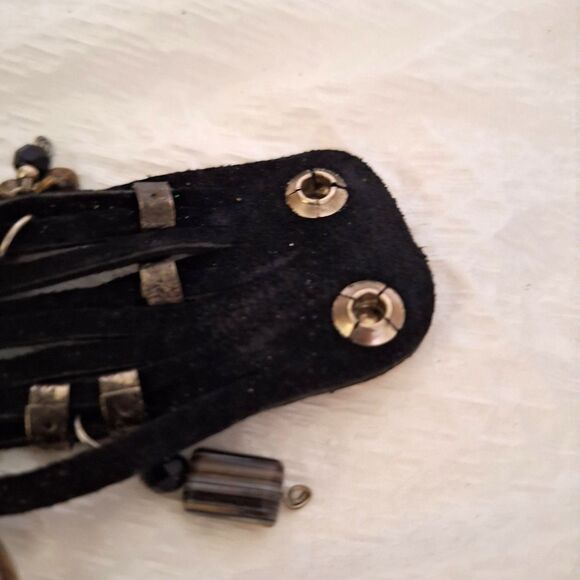 A Woman's Leather Cuff Bracelet Charms Steampunk Strappy Grunge Streetwear - Picture 9 of 11